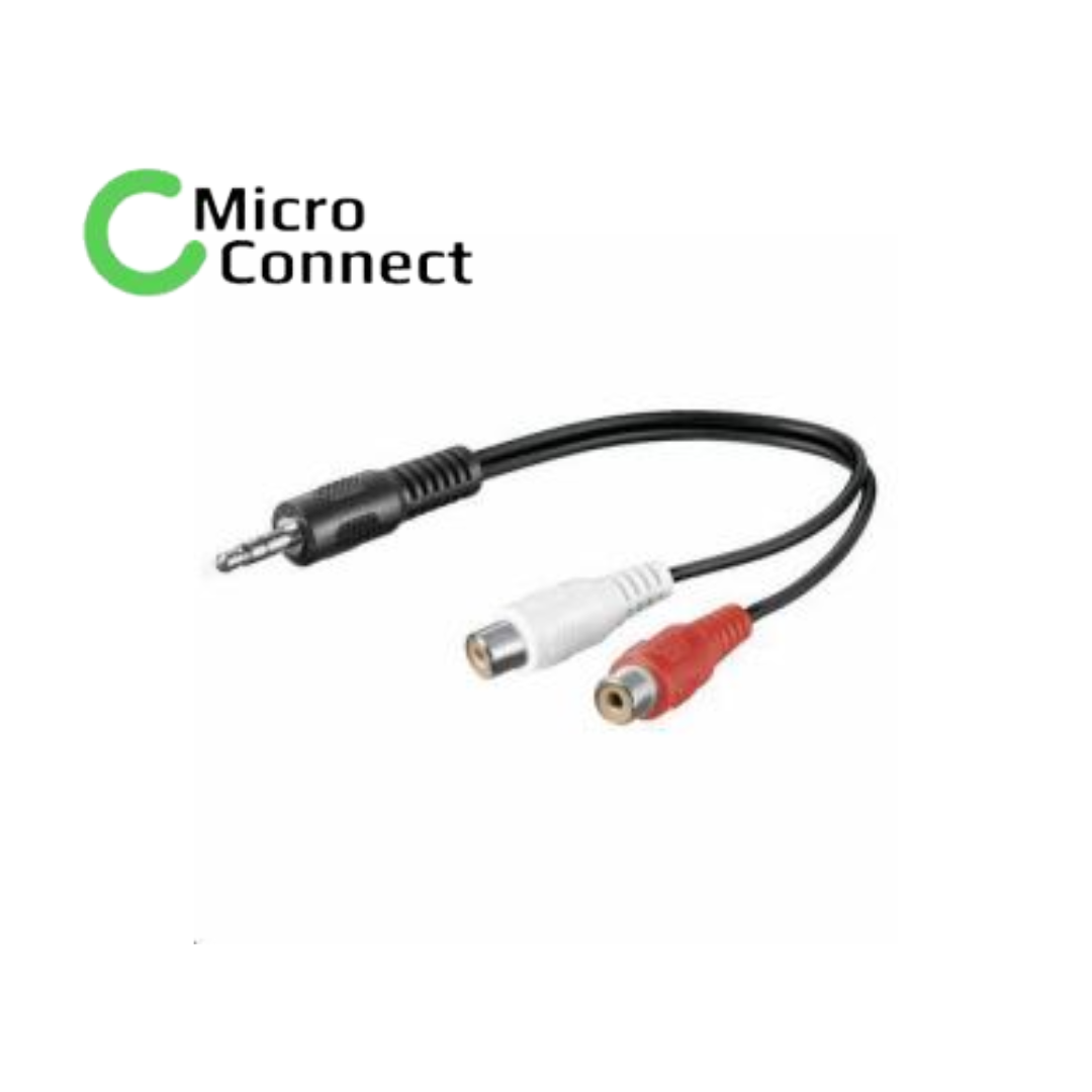 Microconnect audio cable 0.2 m 3.5mm 2 x RCA image 0