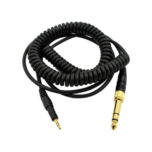 Replacement Coiled Cable - Audio Technica ATH-M50x, ATH-M40x, ATH-M70x Headphones - 2m