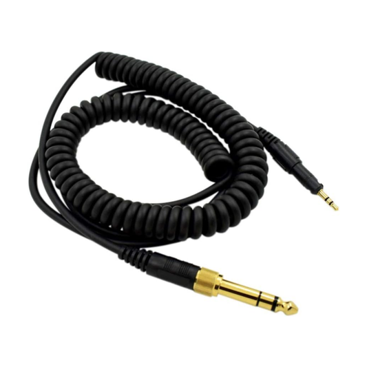 Replacement Coiled Cable - Audio Technica ATH-M50x, ATH-M40x, ATH-M70x Headphones - 2m