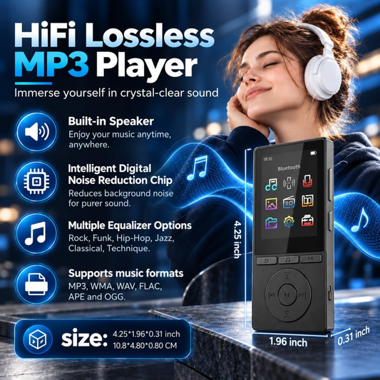 Digital Music Player (MP3), 64GB MP3 Player Bluetooth 5.3