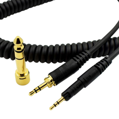 Replacement Coiled Cable - Audio Technica ATH-M50x, ATH-M40x, ATH-M70x Headphones - 2m