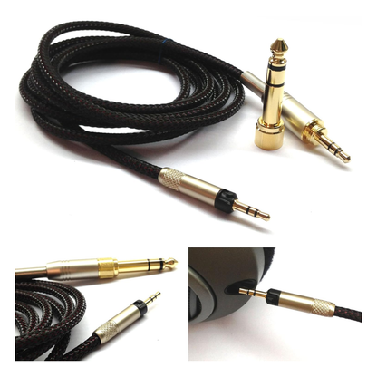 Replacement Braided Cable - Sennheiser HD 5 Series Headphone Cable 1.8m/5.9feet