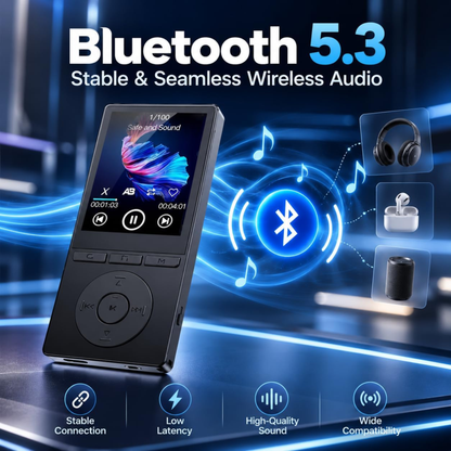 Digital Music Player (MP3), 64GB MP3 Player Bluetooth 5.3