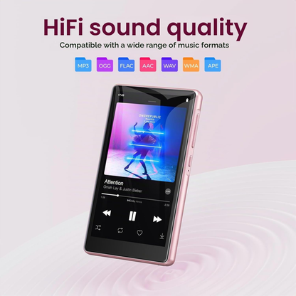 Digital Music Player (MP3), 160 GB MP3 Player with Bluetooth and WiFI. Spotify & More. (Pink)