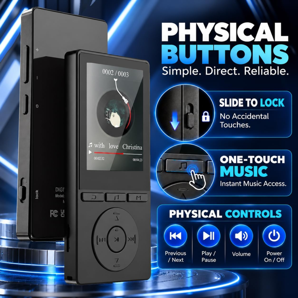 Digital Music Player (MP3), 64GB MP3 Player Bluetooth 5.3