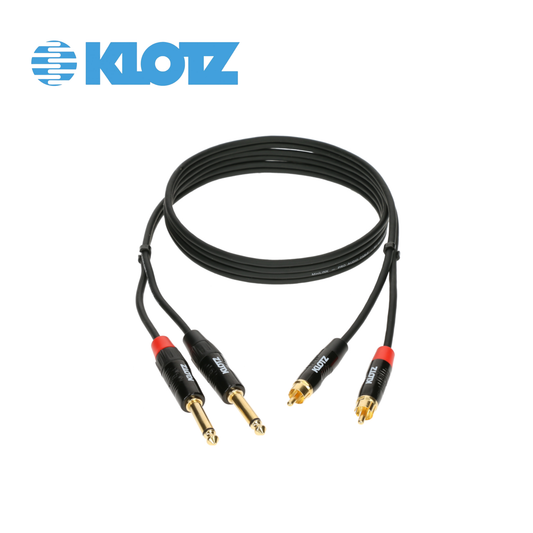 Klotz stereo twin cable with gold-plated metal rca and jack plugs