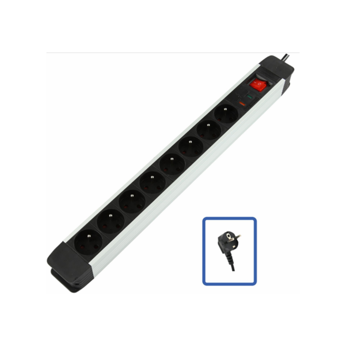 Logon Surge Protected Power Strip | 8-Way